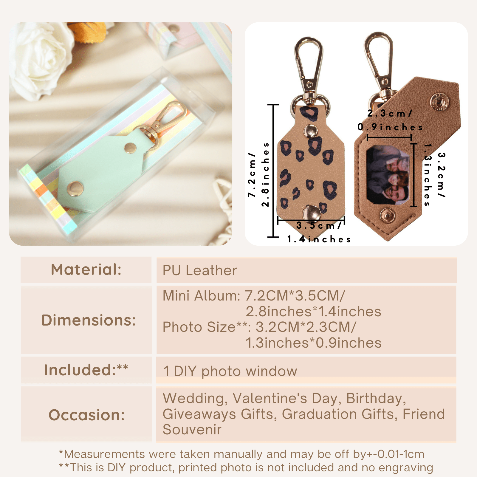 DIY Picture Key Chains,Custom Keychain With Picture, Llaveros(Leopard color) Personalizados Customized Keychain Gifts For Women Boyfriend Husband Mens - uniqicon
