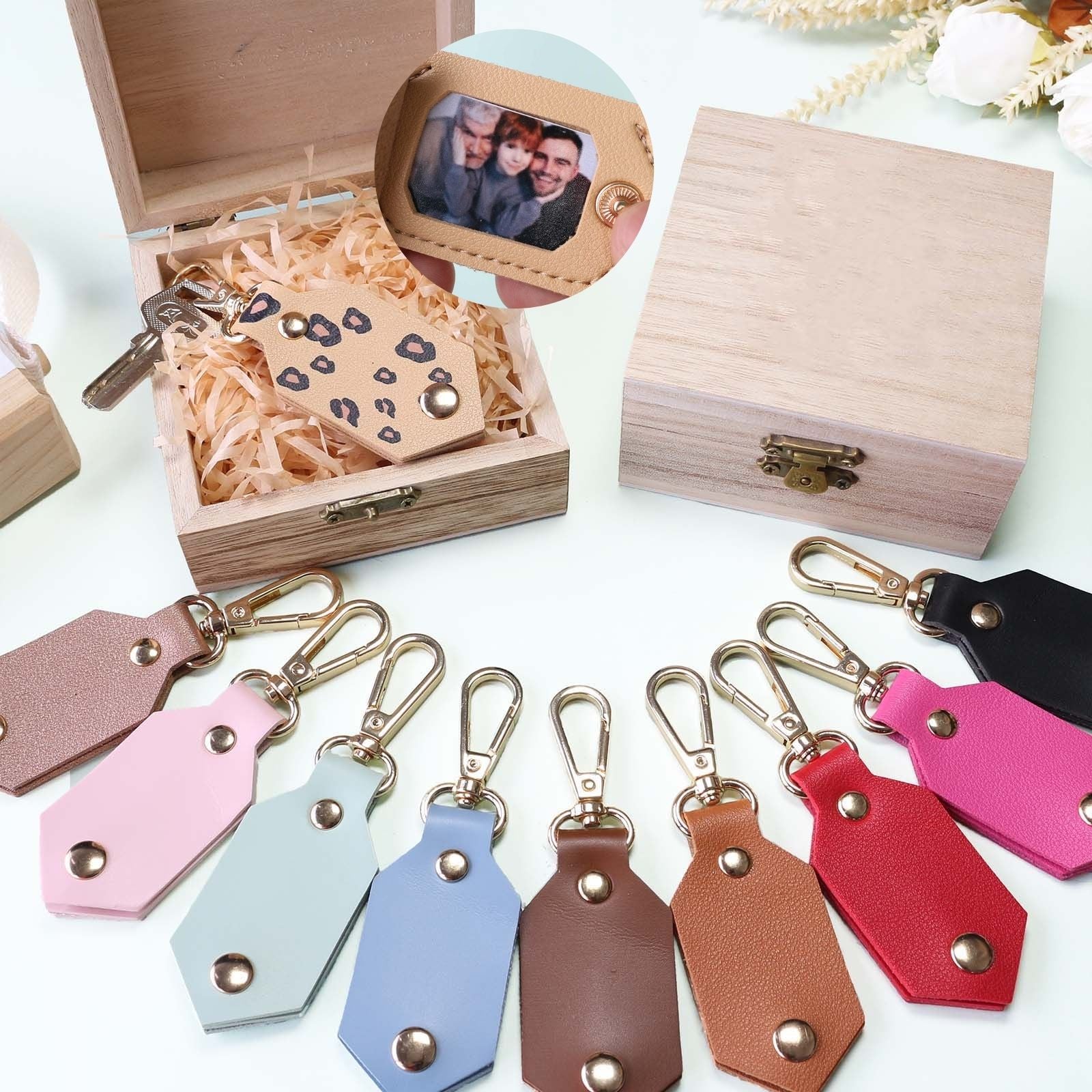 DIY Picture Key Chains,Custom Keychain With Picture, Llaveros(Leopard color) Personalizados Customized Keychain Gifts For Women Boyfriend Husband Mens - uniqicon