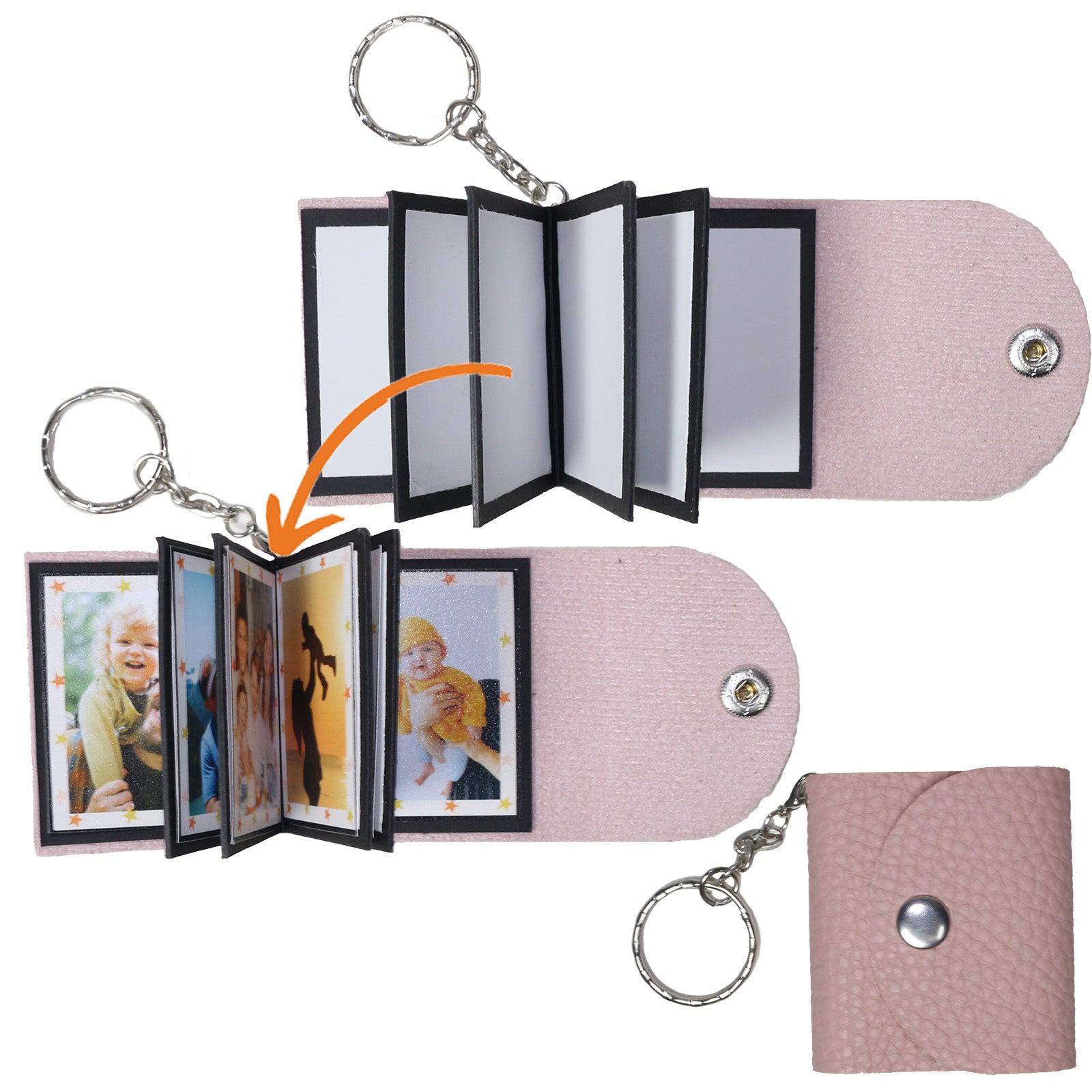 Mini Photo Keychain, Picture Keychains Personalized Album for Family, Boyfriend, Couples, Dog, Friends - uniqicon