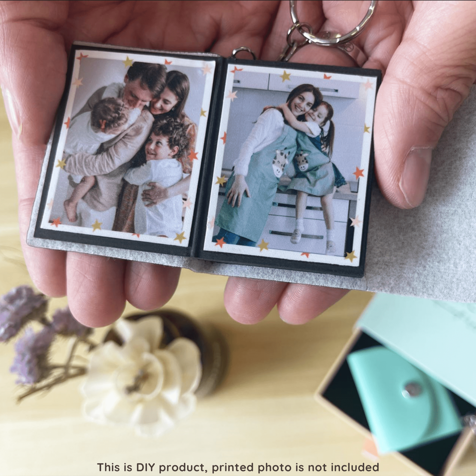 Mini Photo Keychain, Picture Keychains Personalized Album for Family, Boyfriend, Couples, Dog, Friends - uniqicon