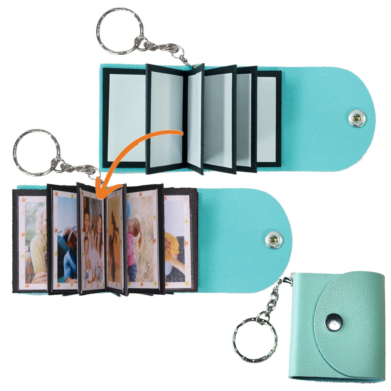 Mini Photo Keychain, Picture Keychains Personalized Album for Family, Boyfriend, Couples, Dog, Friends - uniqicon