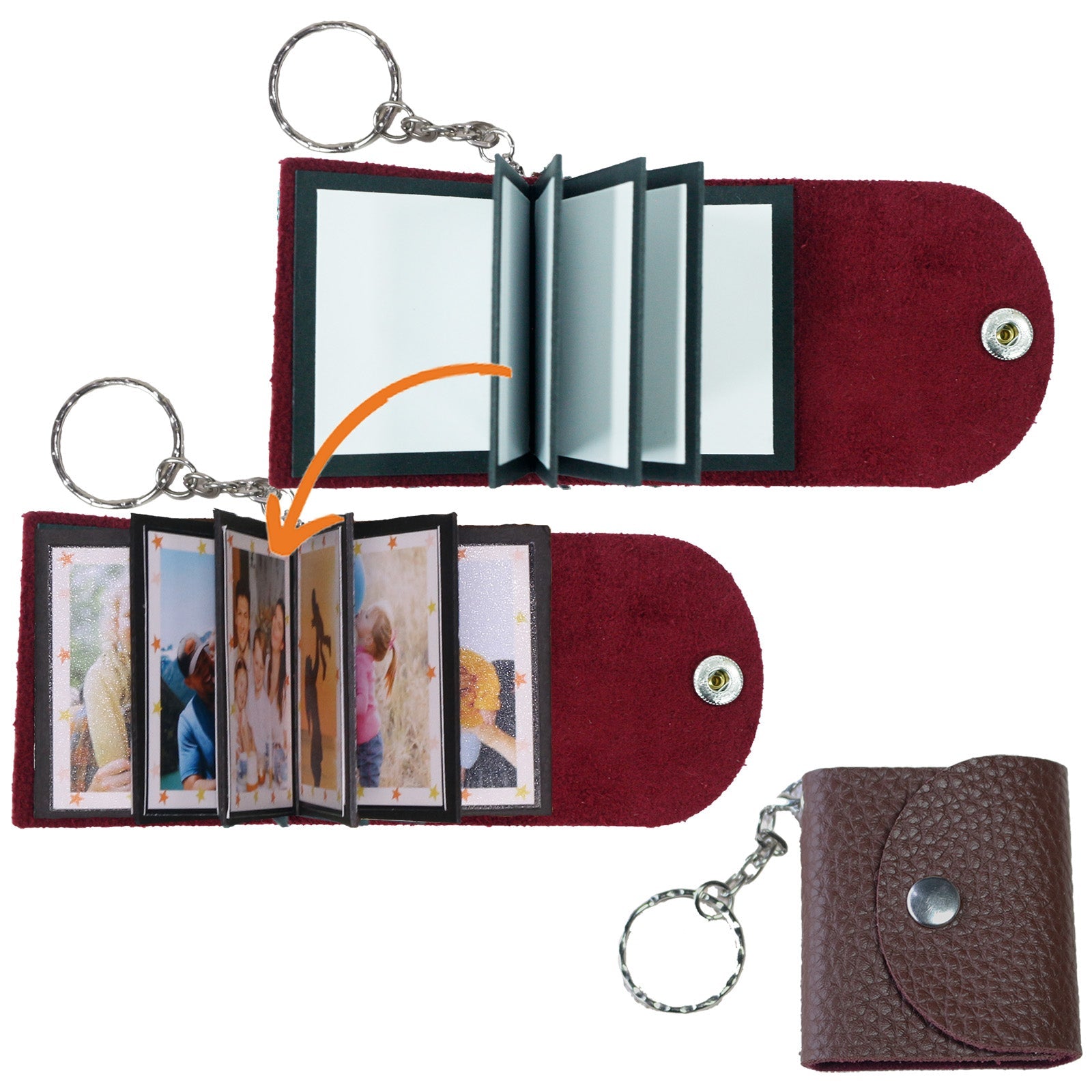 Mini Photo Keychain, Picture Keychains Personalized Album for Family, Boyfriend, Couples, Dog, Friends - uniqicon