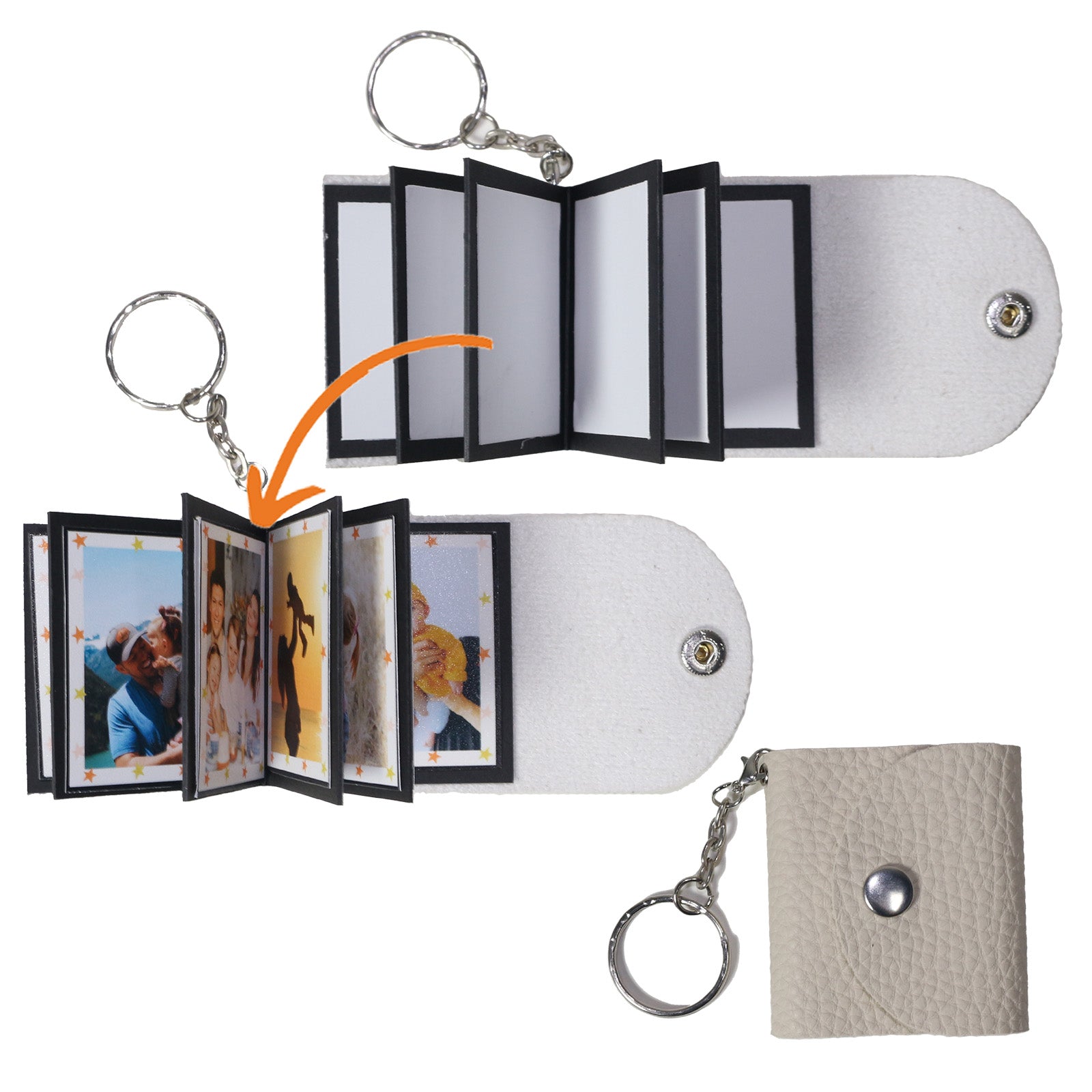 Mini Photo Keychain, Picture Keychains Personalized Album for Family, Boyfriend, Couples, Dog, Friends - uniqicon