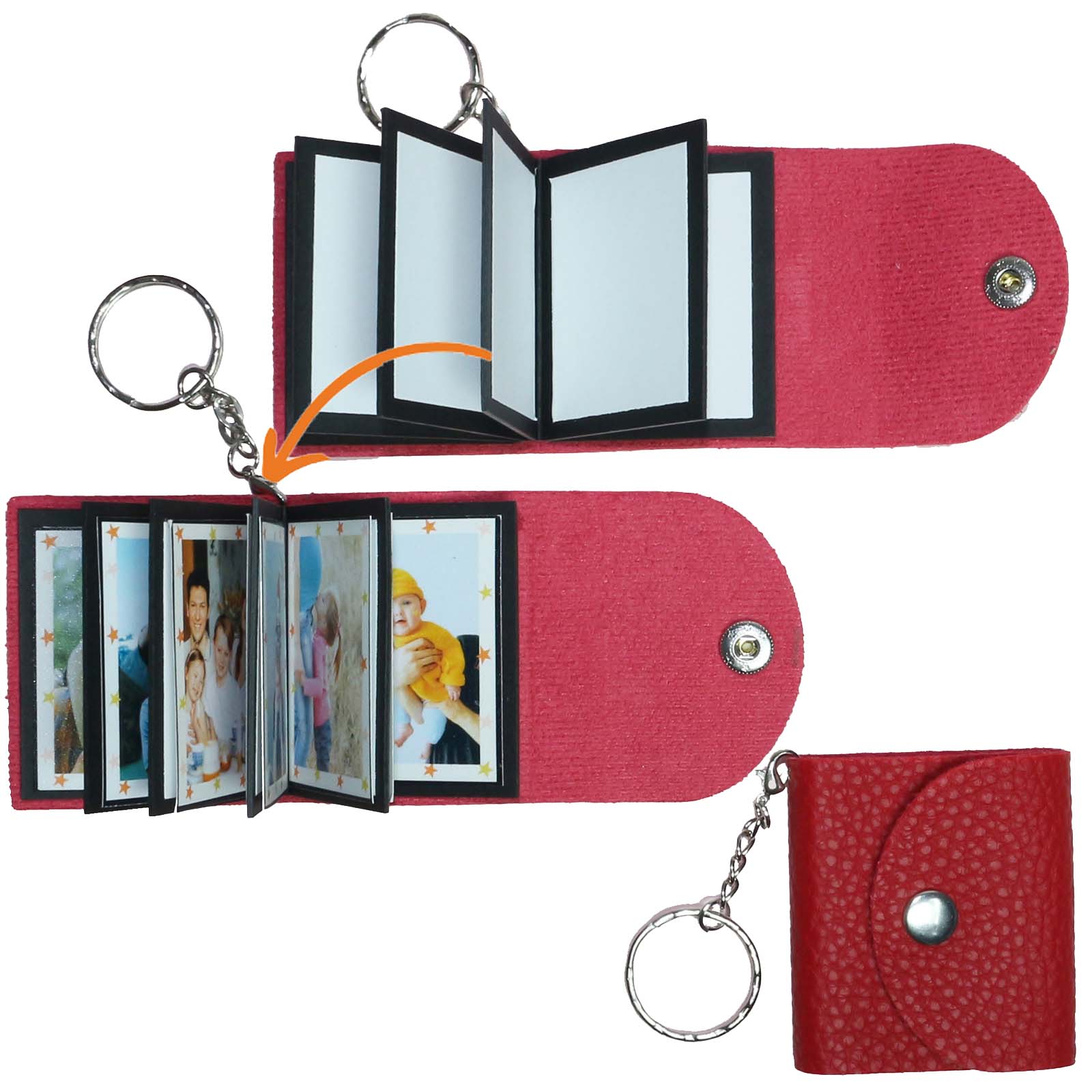 Mini Photo Keychain, Picture Keychains Personalized Album for Family, Boyfriend, Couples, Dog, Friends - uniqicon