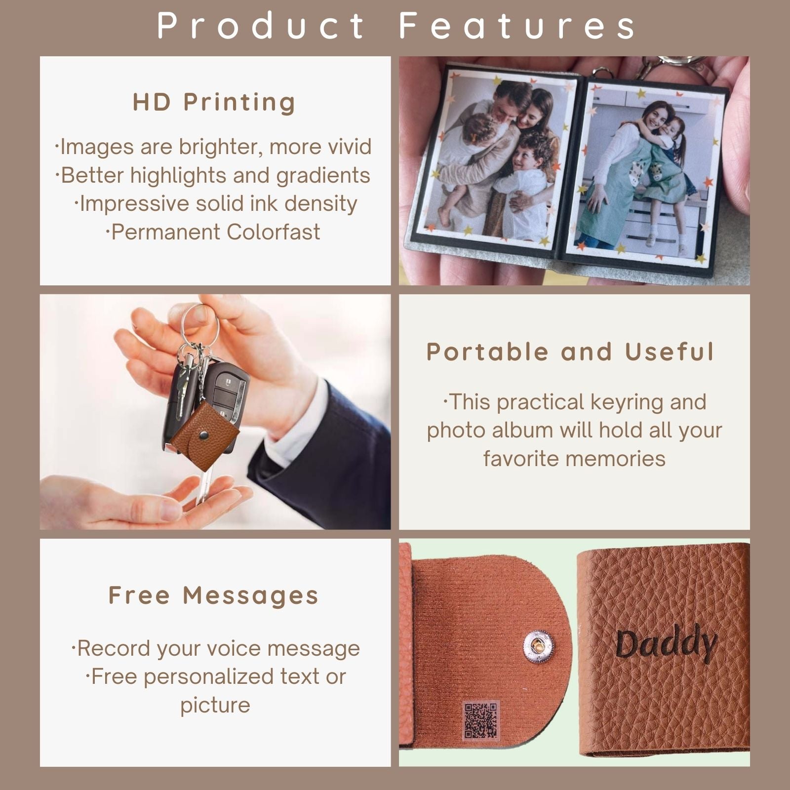 Personalized Mini Photo Keychain,Picture Keychains(Red) Personalized Album, Mini Cute Key Ring Keychain with Picture Book for Family, Boyfriend, Couples, Dog, Friends - uniqicon