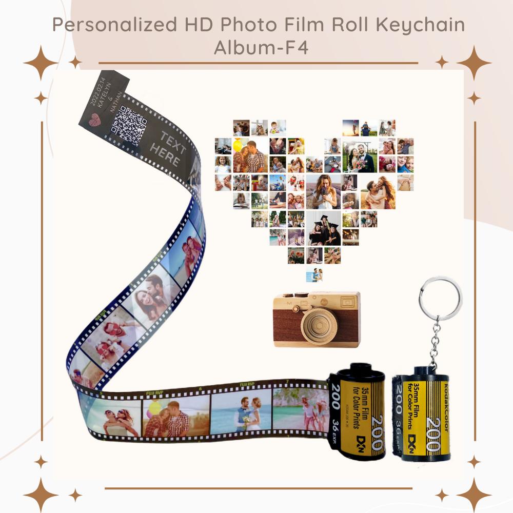 Personalized Customized Memory Retro Camera Film HD Photo Album Film Roll Keychain F4 Voice Message Creative Birthday Valentine Christmas Graduation Friend Anniversary Gift Souvenir Customized Handmade - uniqicon
