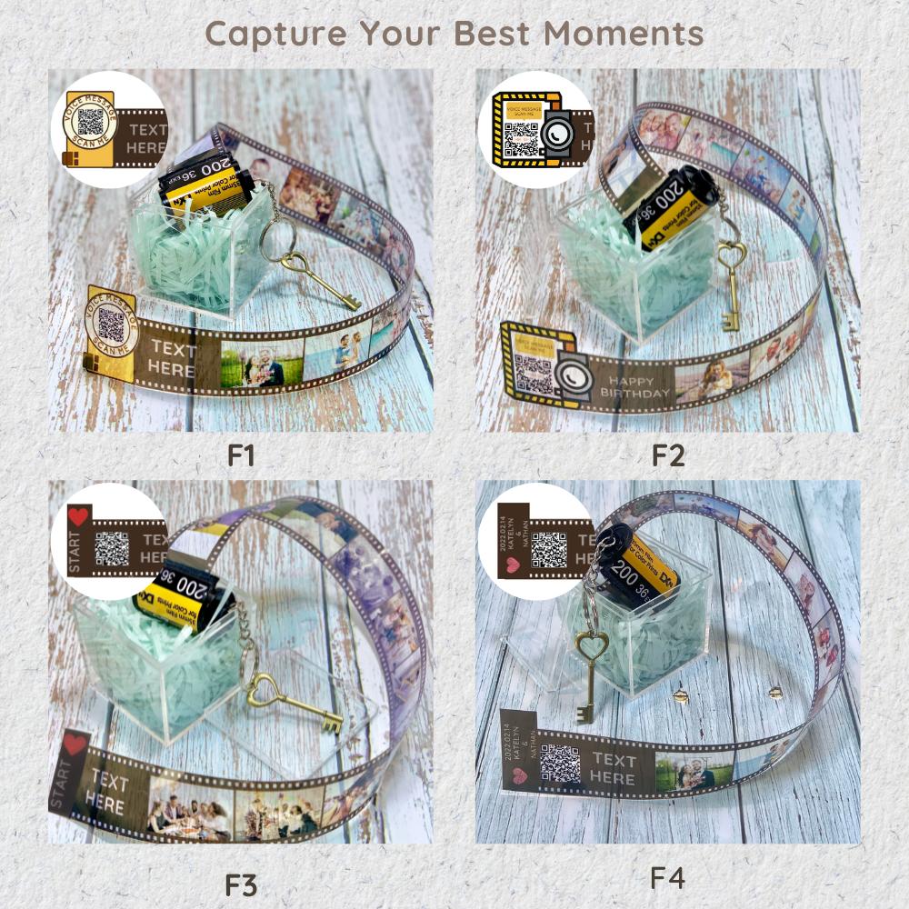 Personalized Customized Memory Retro Camera Film HD Photo Album Film Roll Keychain Spotify Voice Message Creative Birthday Valentine Christmas Graduation Friend Anniversary Gift Souvenir Customized Handmade - uniqicon