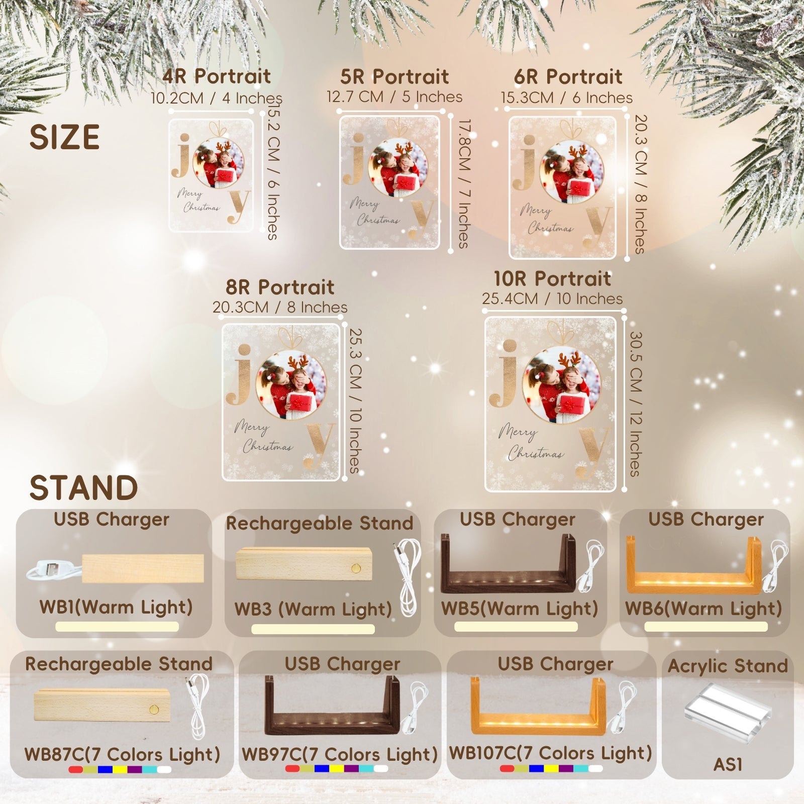 Customised Acrylic Plaque with Lights,Christmas Family Photo Frames Present for Daughter Son from Daddy Mum,Personalised Picture Frame for Grilfriend Boyfriend,Best Friend Gift Ideas - uniqicon