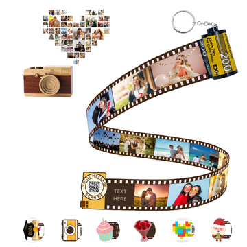 Personalized Customized Memory Retro Camera Film HD Photo Album Film Roll Keychain F1 Voice Message Creative Birthday Valentine Christmas Graduation Friend Anniversary Gift Souvenir Customized Handmade - uniqicon
