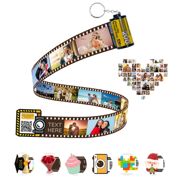 Personalized Customized Memory Retro Camera Film HD Photo Album Film Roll Keychain F2 Voice Message Creative Birthday Valentine Christmas Graduation Friend Anniversary Gift Souvenir Customized Handmade - uniqicon