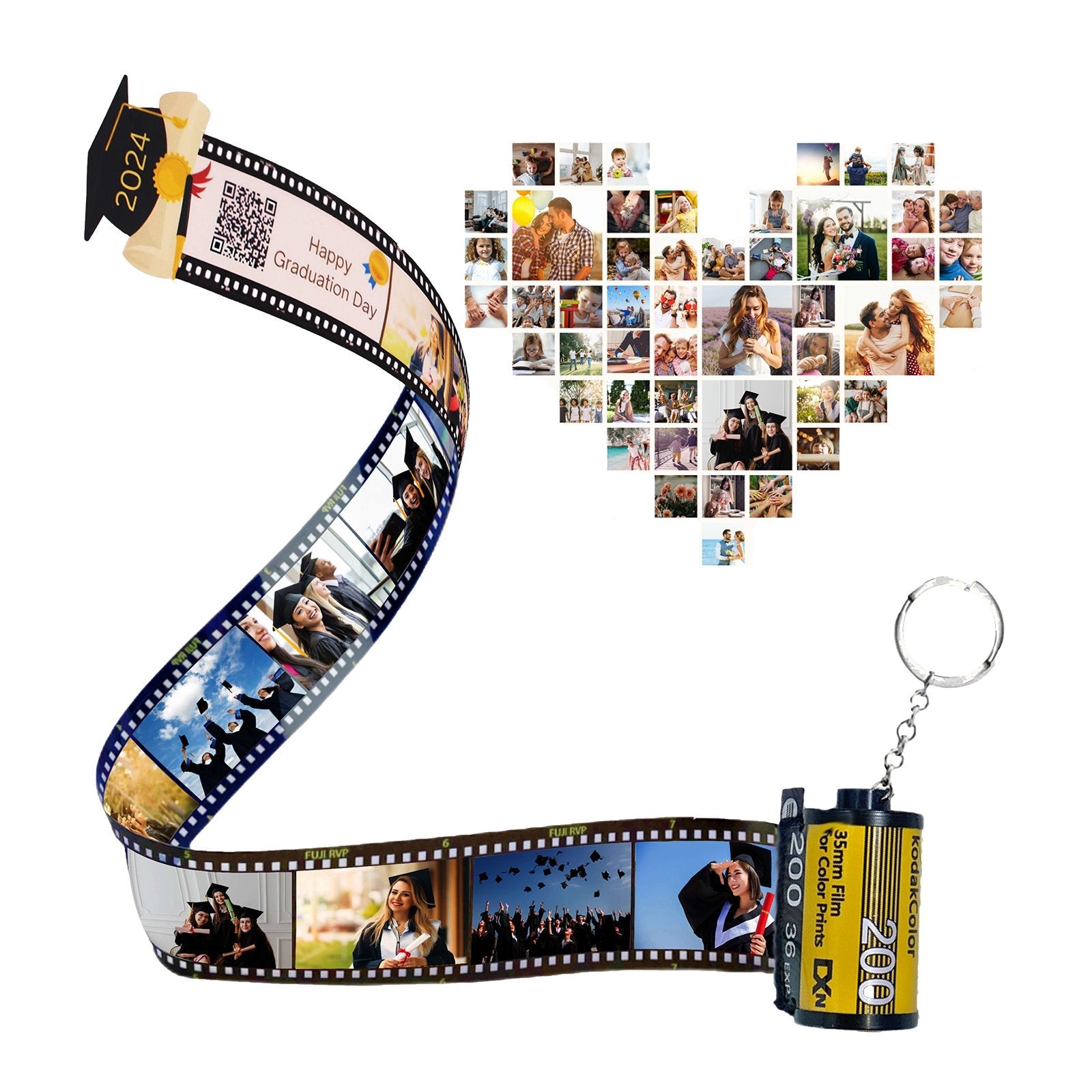 Personalized Customized Memory Retro Camera Film HD Photo Album Film Roll Keychain FG1 Voice Message Creative Birthday Valentine Christmas Graduation Friend Anniversary Gift Souvenir Customized Handmade - uniqicon