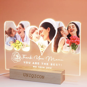 Uniqicon Mothers Day Gifts Mother in Law Gifts for Mom Thankgiving Gifts Custom Acrylic Photo Frame Plaque Desk Decorative Sign Present for Home Room Office