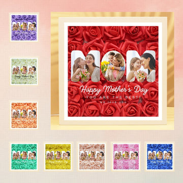 Uniqicon Personalised Heart Shaped Photo Frames for Mother Mum Women Ladies Wife, Meaningful, Customised Special Family Picture Frame, Memorial Presents from Daughter Kids