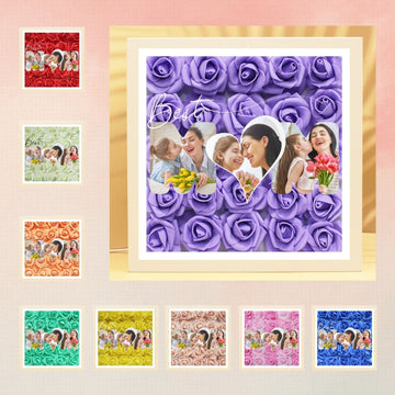 Uniqicon Personalised Heart Shaped Photo Frames for Mother Mum Women Ladies Wife, Meaningful, Customised Special Family Picture Frame, Memorial Presents from Daughter Kids