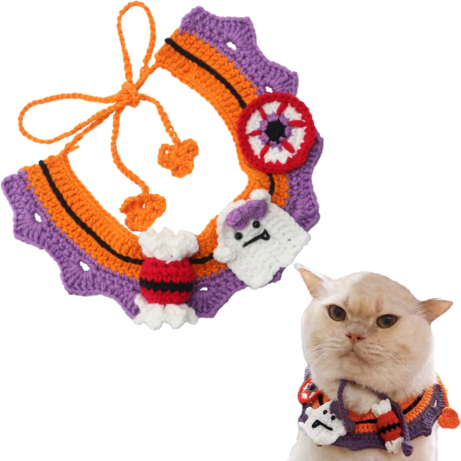 dog halloween costume, handmade collar costumes for dogs cat pet medium large small puppy kitten - uniqicon