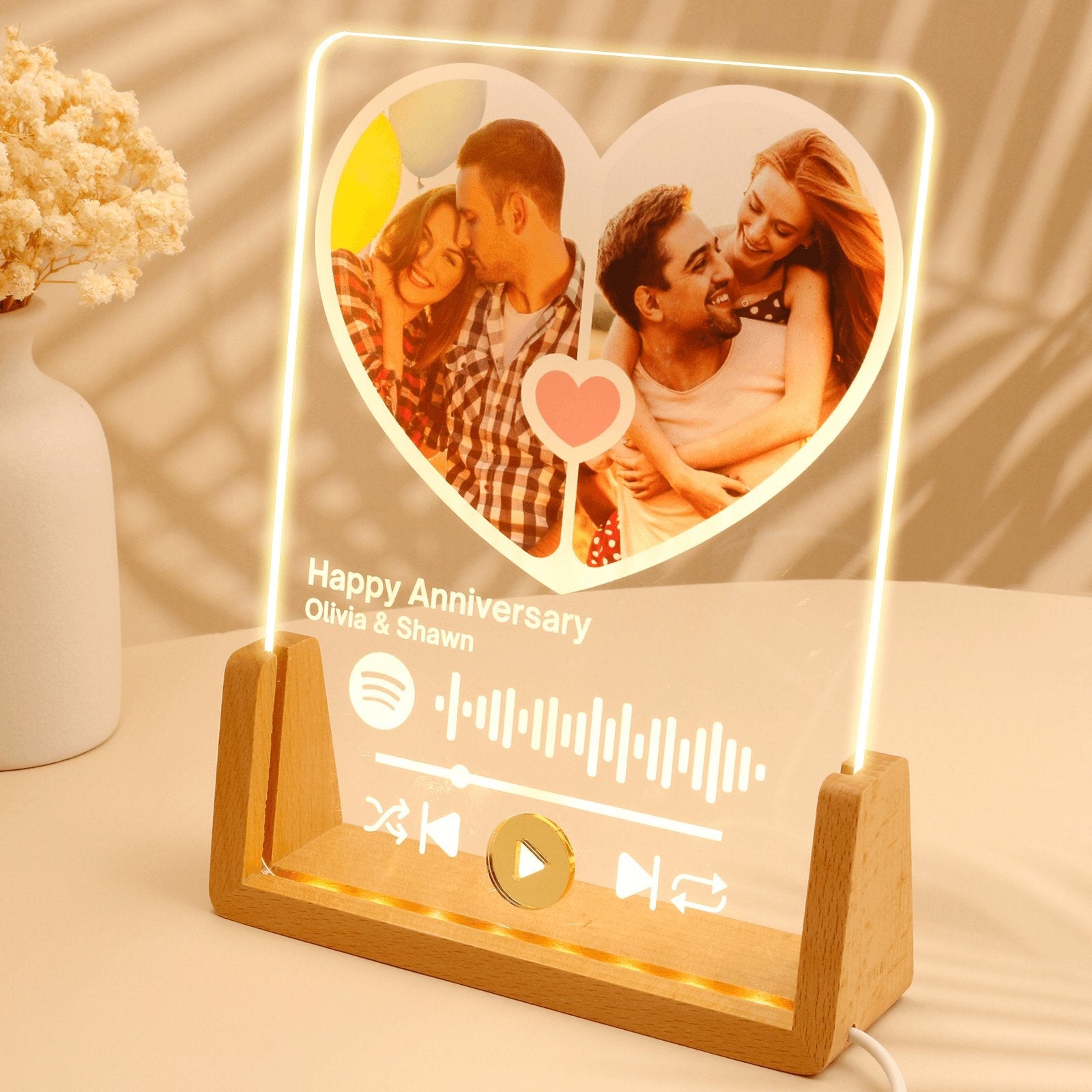 uniqicon Spotify Plaque QR Code music Acrylic picture frames Birthday Personalized Gifts for boyfriend women him sister - uniqicon